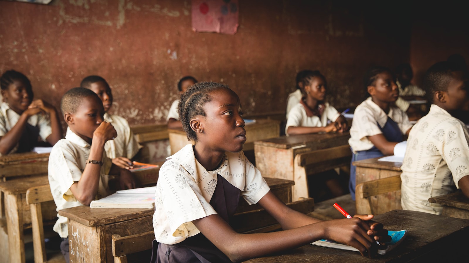 Students seated in a classroom in Lagos, Nigeria